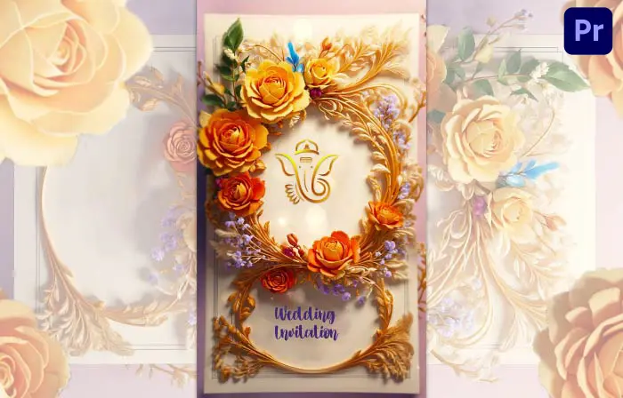Hindu 3D Floral Wedding E-Invite Instagram Story